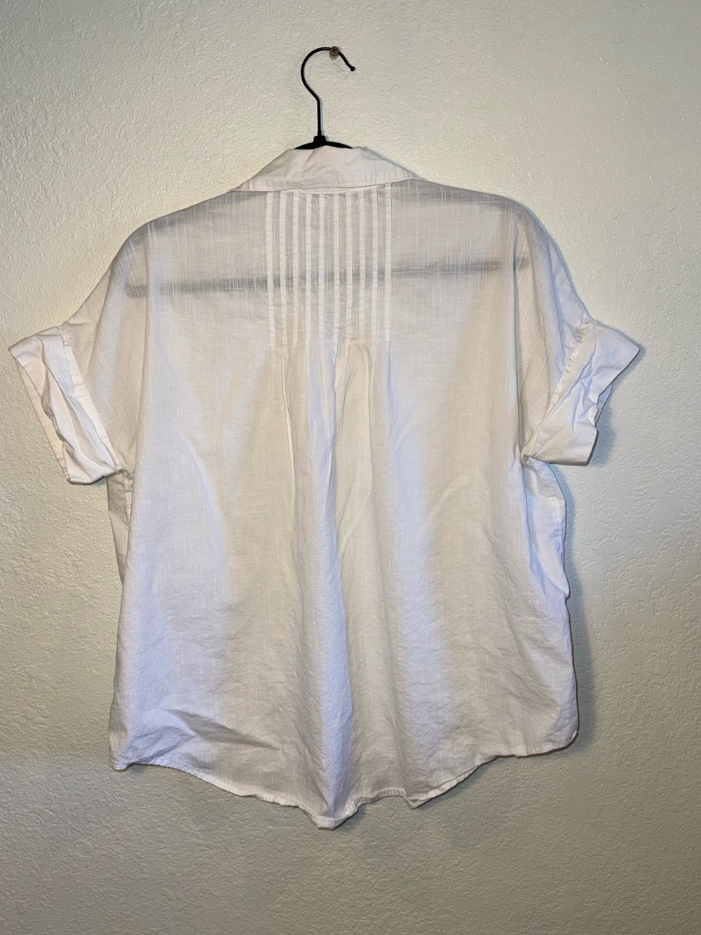 Madewell White 100% Cotton Pleated Casual Boxy Button Down Shirt Size S